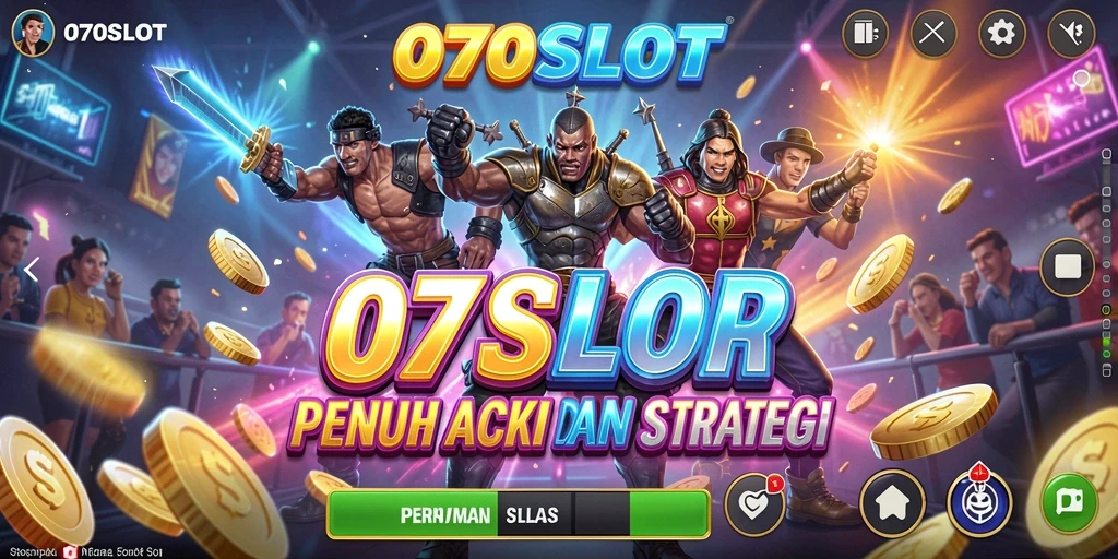 Tampilan gameplay 070SLOT yang mendebarkan dan penuh warna.