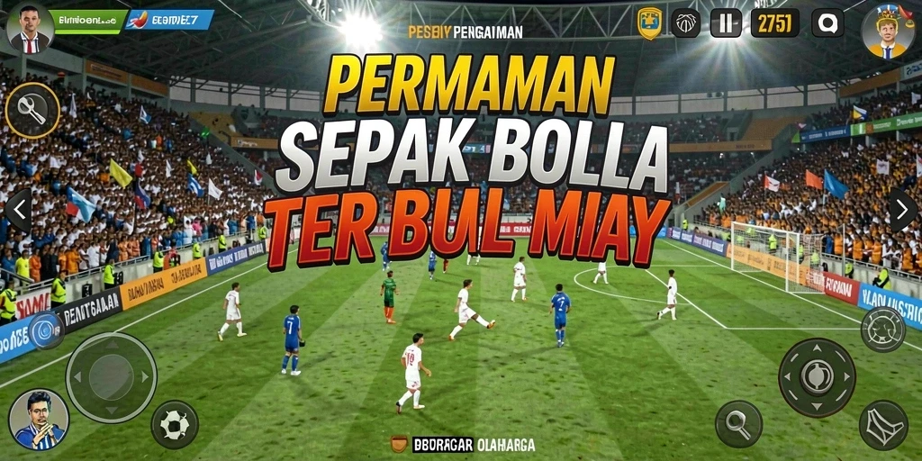 Gameplay seru di 2757 dengan aksi sepak bola yang mendebarkan.