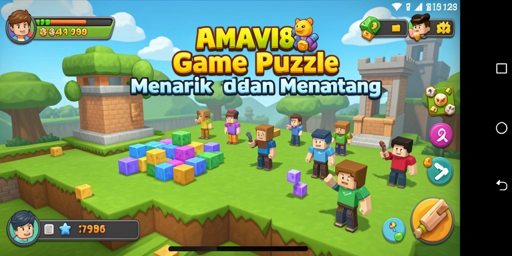 Tampilan gameplay menyenangkan dan penuh tantangan Puzzle di AMAVI88.