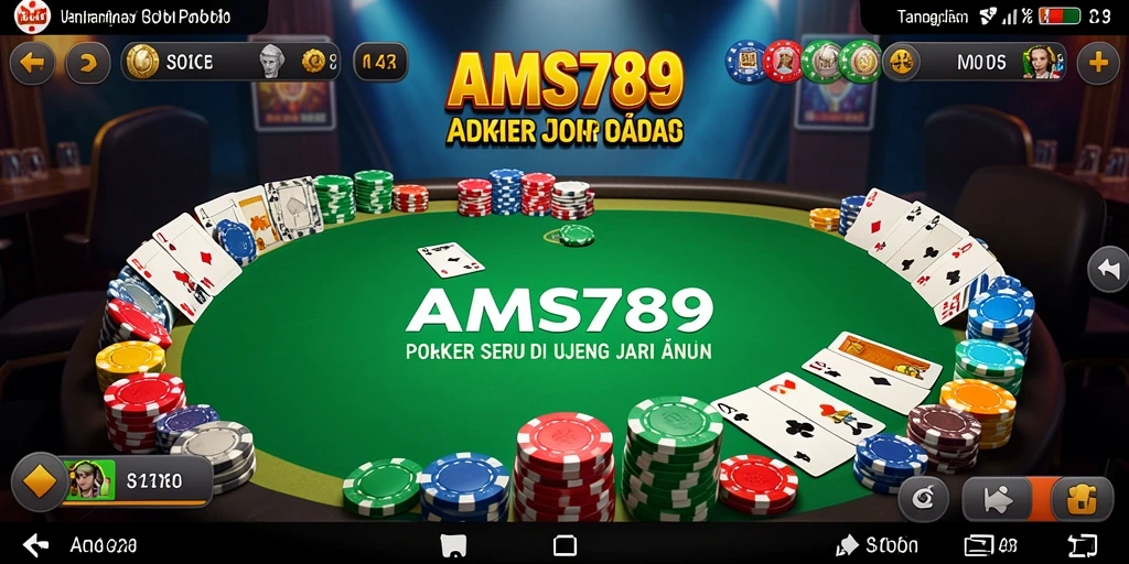 Tampilan grafis menarik dari permainan Poker di AMS789.