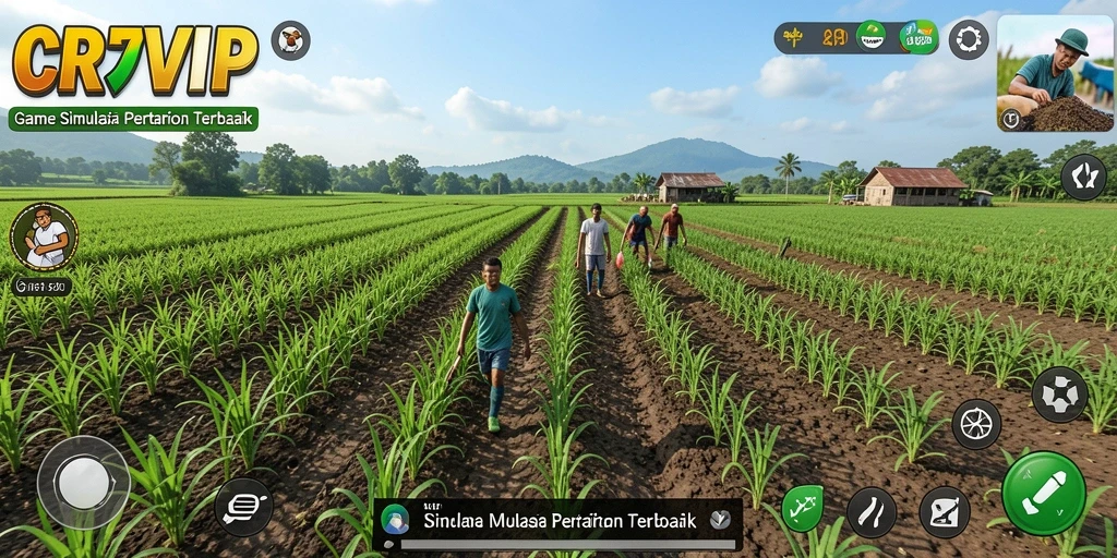 Tampilan gameplay CR7VIP yang menampilkan aktivitas bertani yang seru dan interaktif.