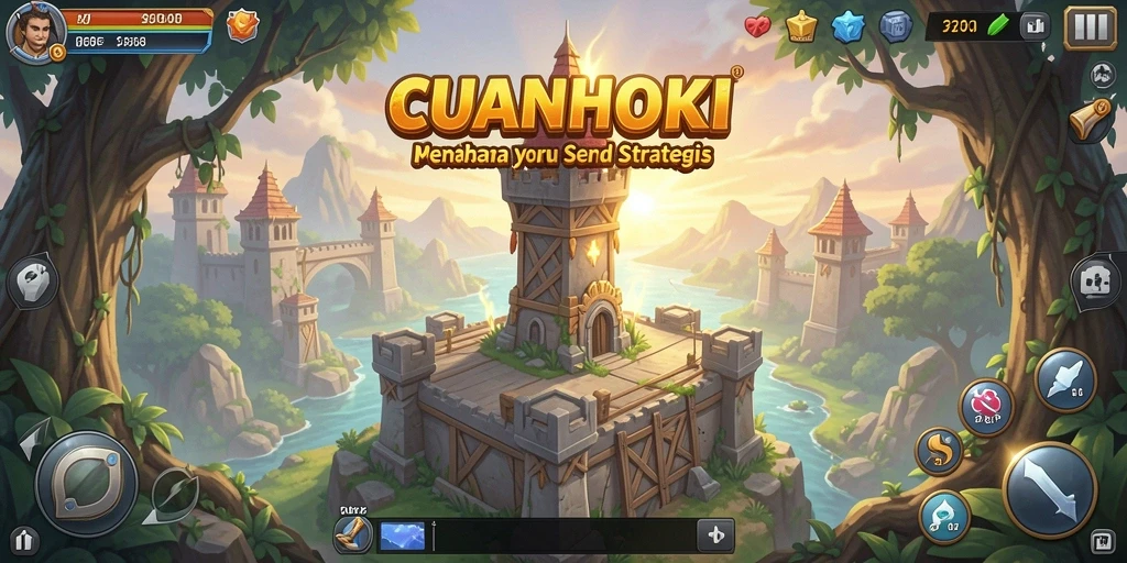 Tampilan aksi seru dalam gameplay Tower Defense CUANHOKI.