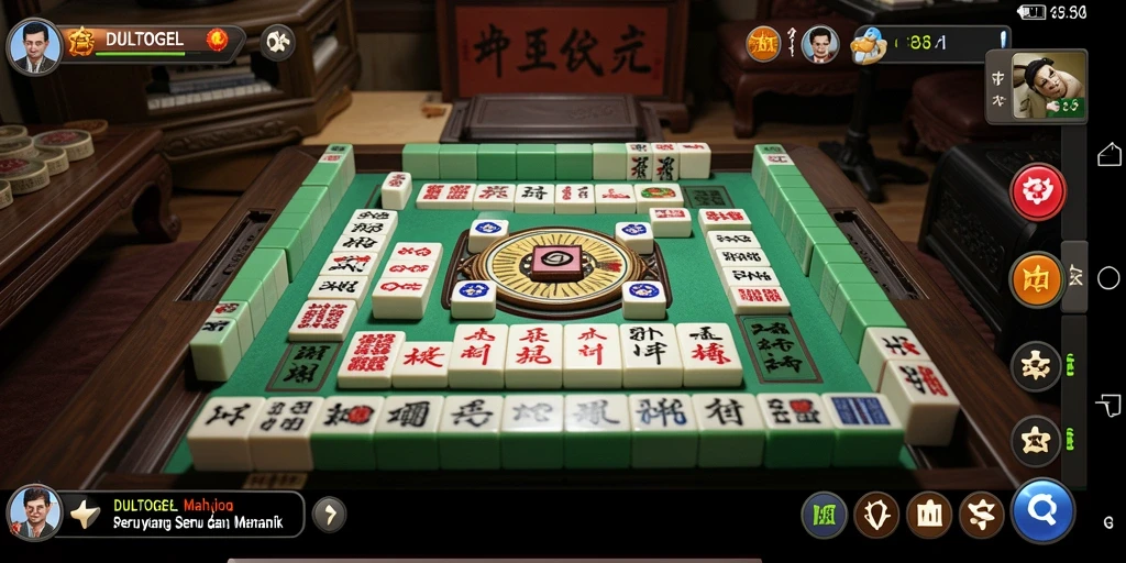 Tangkapan layar utama DULTOGEL menampilkan gameplay Mahjong yang seru dan interaktif.