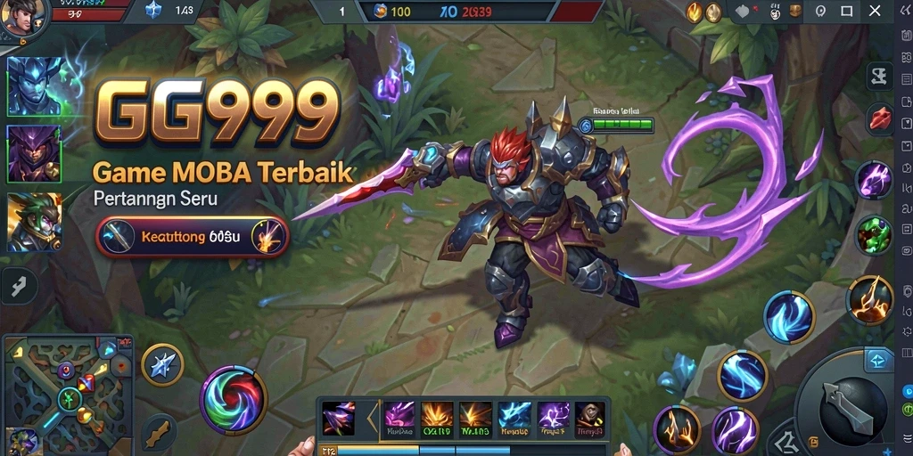 Tangkapan layar gameplay GG999 menampilkan aksi seru pertarungan MOBA.