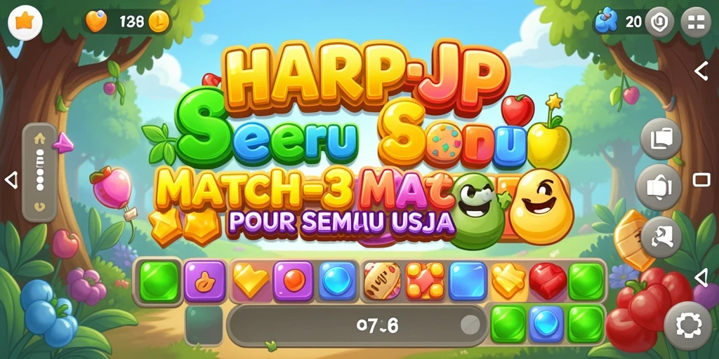 Screenshot menunjukkan gameplay seru dari HARAPJP Match-3.
