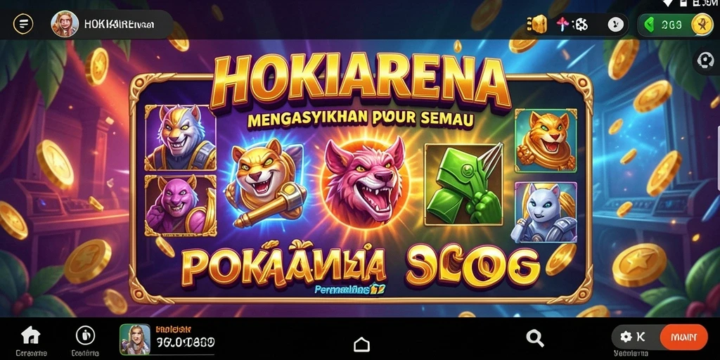 Tampilan gameplay HOKIARENA yang menegangkan dan penuh warna.