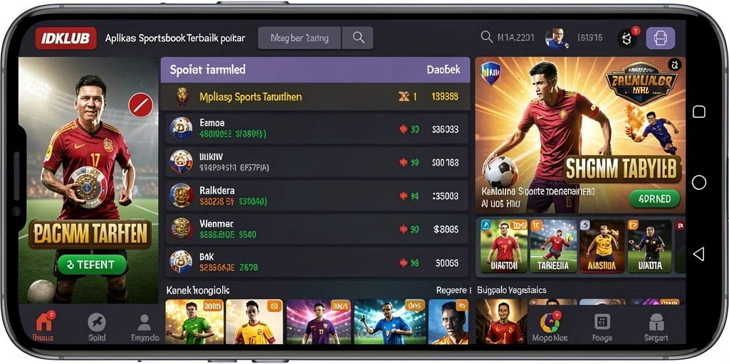 Tampilan menarik dari aplikasi sportsbook IDKLUB saat taruhan langsung.