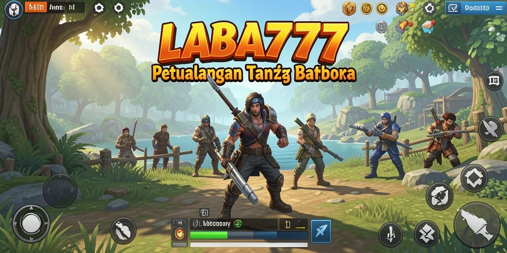 Tampilan gameplay LABA777 dengan karakter menjelajahi dunia terbuka.