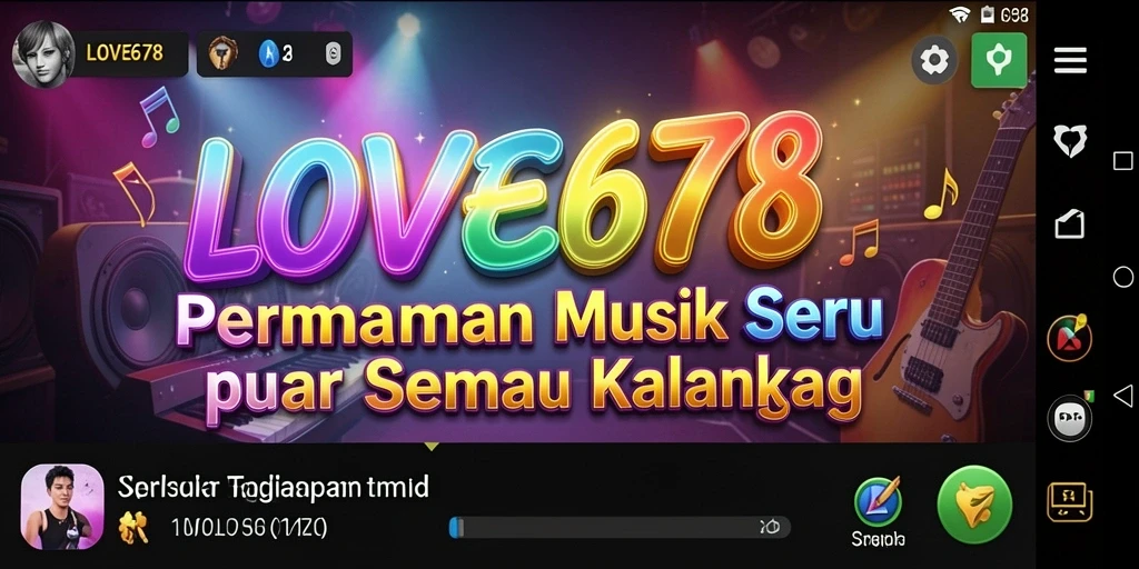 Tampilan gameplay LOVE678 yang seru dan interaktif dengan musik yang menggugah semangat.