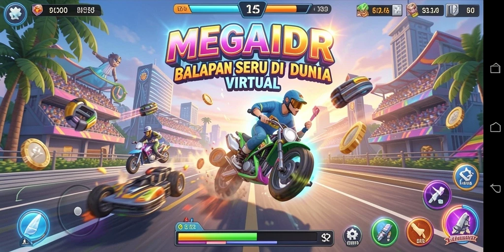 Tampilkan gameplay Racing yang memukau dan mendebarkan dari MEGAIDR.