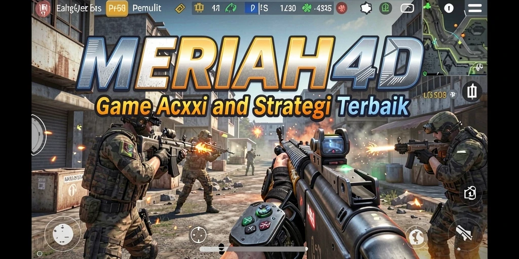 Screenshot utama gameplay MERIAH4D menampilkan aksi tembak-menembak yang seru.