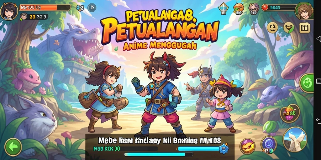 Tampilan gameplay MPO08 dengan karakter anime yang menarik.