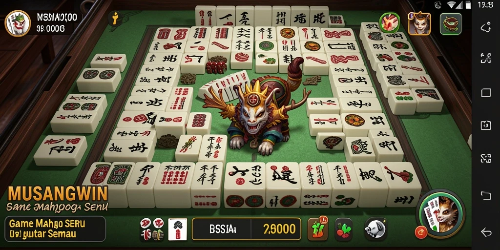 Tampilan gameplay seru di MUSANGWIN dengan papan Mahjong yang menantang.