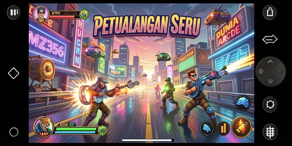 Screenshot gameplay MZ356 menampilkan aksi seru dalam game Arcade.