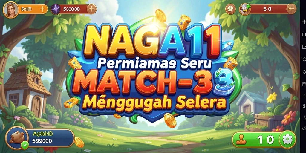 Tampilan gameplay NAGA11 yang menarik dan penuh warna dari permainan Match-3.