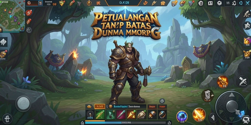 Tampilan gameplay yang menakjubkan di OLX128 MMORPG.