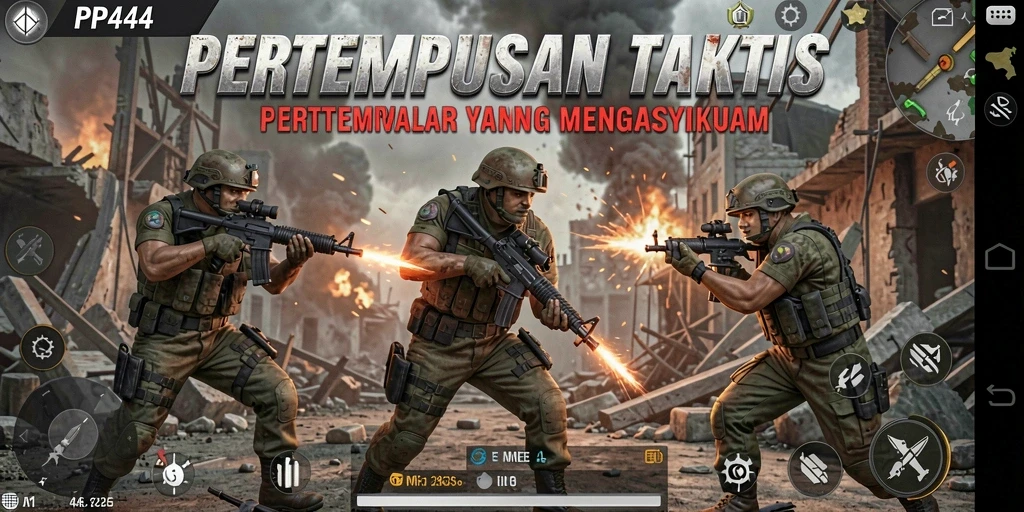 Tampilan gameplay PP444 yang mendebarkan dalam pertempuran TPS.