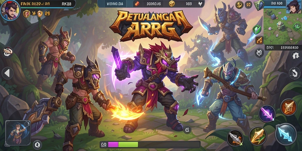 Screenshot menampilkan pertarungan epik dalam game ARPG RK88.