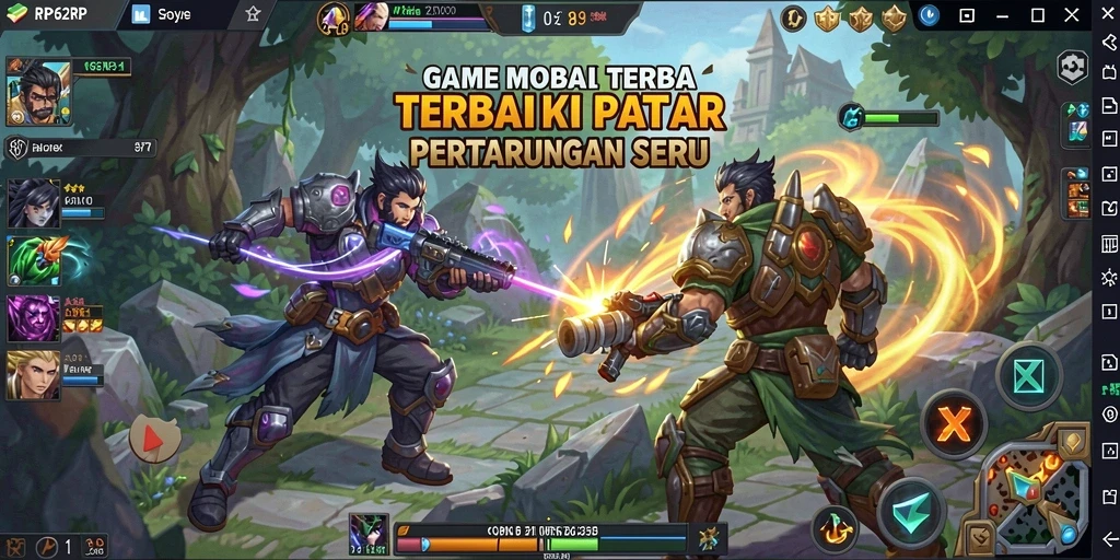 Tampilan seru dari gameplay MOBA RP62RP yang penuh aksi.