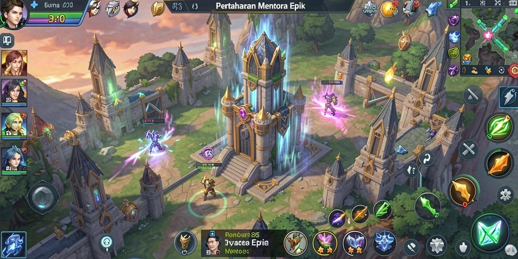 Screenshot utama S13 menampilkan aksi seru dalam permainan Tower Defense.