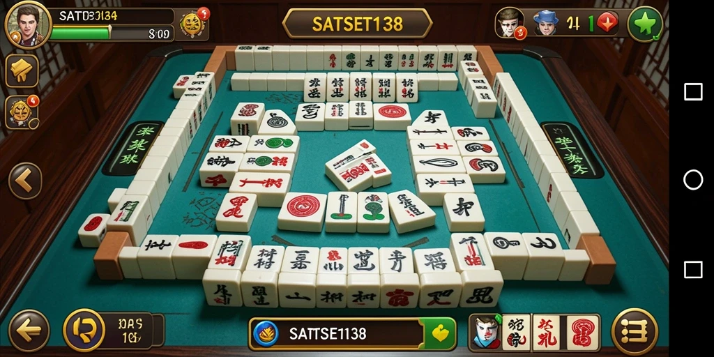 Tampilan gameplay SATSET138 yang seru dalam permainan Mahjong.