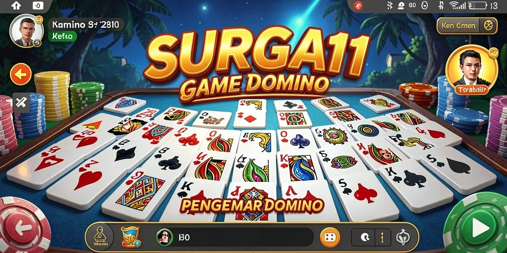Tangkapan layar utama SURGA11 menampilkan gameplay seru dari permainan Domino.