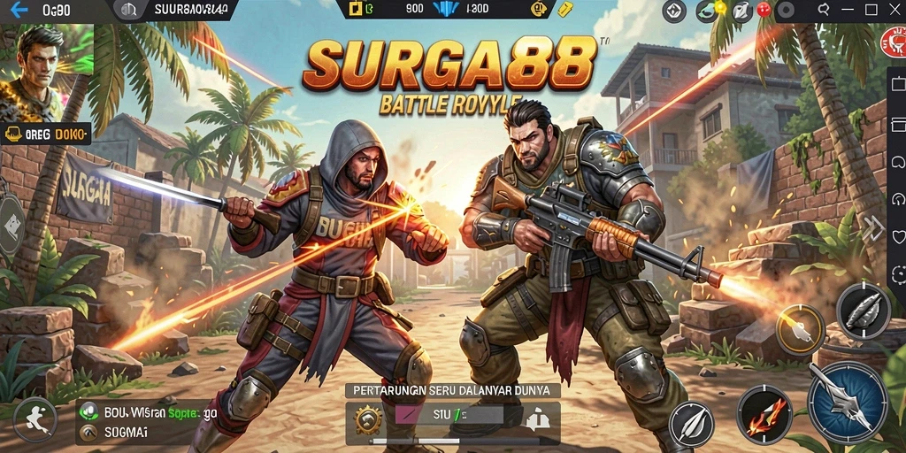 Tangkap momen epik dari gameplay SURGA88 di medan perang Battle Royale.