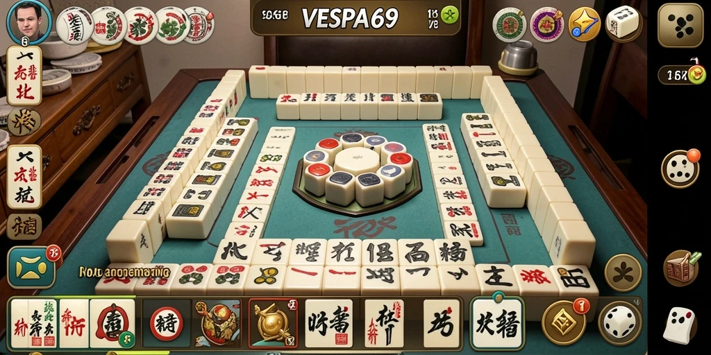 Gameplay Mahjong yang seru dan menantang di VESPA69.